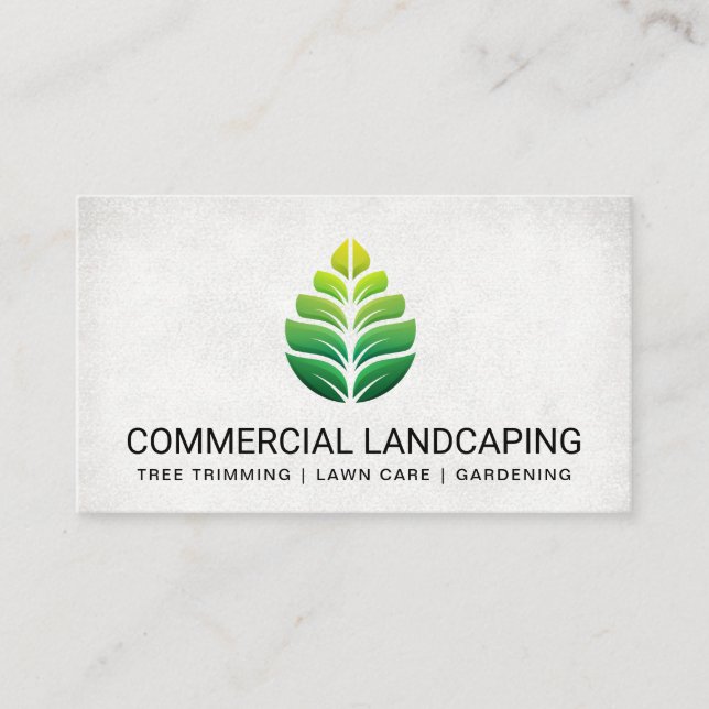 Cartão De Visita Logotipo verde paisagístico | Jardinagem (Frente)