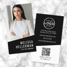 Logotipo Vertical de QR Code com Foto Moderna Pret