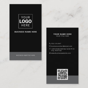 Cartão De Visita Logotipo Vertical Personalizado de Negócios