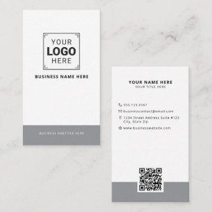 Cartão De Visita Logotipo Vertical Personalizado de Negócios
