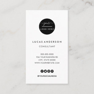 Cartão De Visita Logotipo vertical personalizado moderno barramento