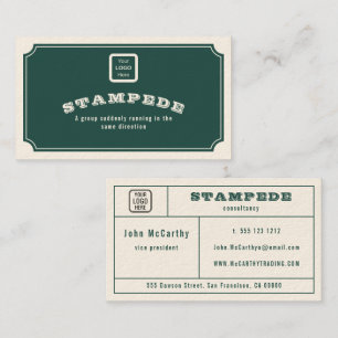Cartão De Visita Logotipo Vintage Cartouche Vitoriano Verde Escuro