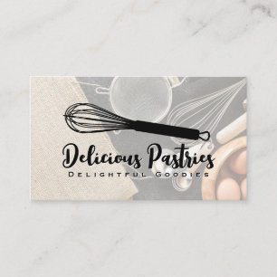 Cartão De Visita Logotipo Whisk Ingredientes e ferramentas para c