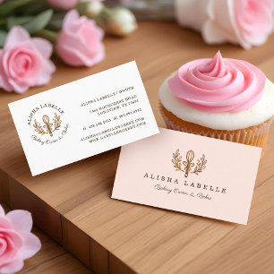 Cartão De Visita Logotipo Wreath de Pão de Pão de Papel