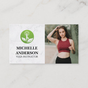 Cartão De Visita logotipo Yoga   Foto personalizada profissional