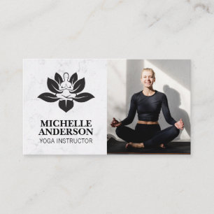 Cartão De Visita Logotipo Yoga   Mulher Sentada Meditando
