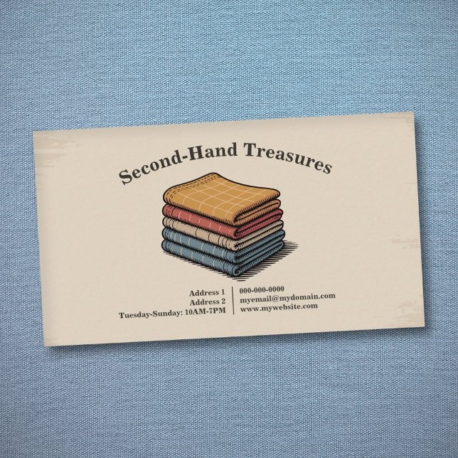 Cartão De Visita Loja de Brechó (Thrift Store Business Card)