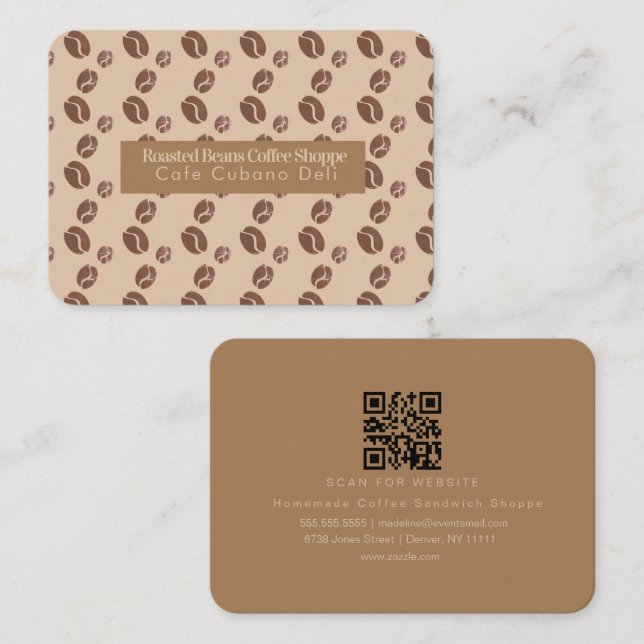 Cartão De Visita Loja de Café Barista Poderoso (Frente/Verso)