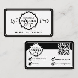 Cartão De Visita Loja de Café Profissional Logotipo Personalizado b