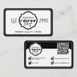 Cartão De Visita Loja de Café Profissional Logotipo Personalizado b
