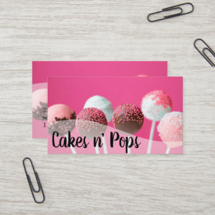 Cartão De Visita Loja de Cake Pops Cupcakes Padaria Serviço de Cate