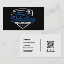 Cartão De Visita Loja de Detalhamento Automotivo Premium Blue Silve