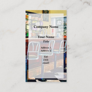 Cartão De Visita Loja de Doces Com Fonte de Soda