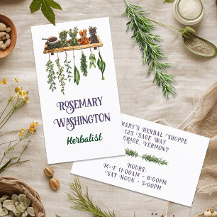 Cartão De Visita Loja de Ervas Herbalist Dupla Face