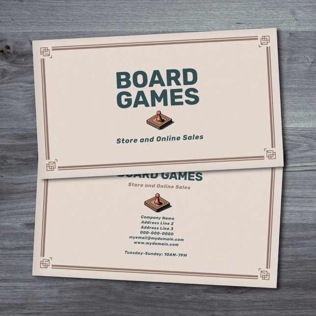 Cartão De Visita Loja de jogos do conselho (Board Games Store Business Card)