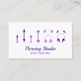 Cartão De Visita Loja de Joias Roxo Rosa Piercing Corporal