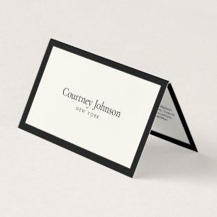 Cartão De Visita Loja de Luxo Minimalista Elegante Preto/Marfim