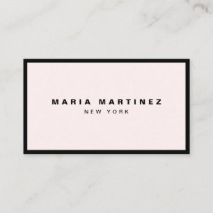 Cartão De Visita Loja de Luxo Minimalista Preto/Rosa Pastel