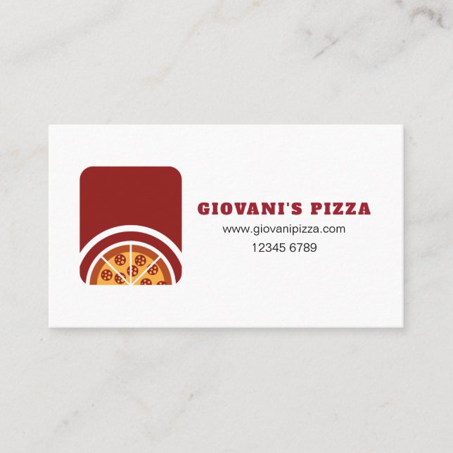 Cartão De Visita Loja de Pizza (Frente)
