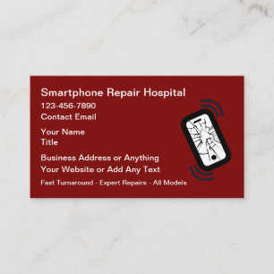 Cartão De Visita Loja de Reparos de Smartphone Simples