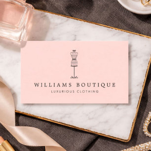 Cartão De Visita Loja de Roupas Antigas Forma Blush