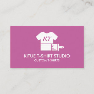 Cartão De Visita Loja de Roupas Personalizadas Rosa Camisa Logo