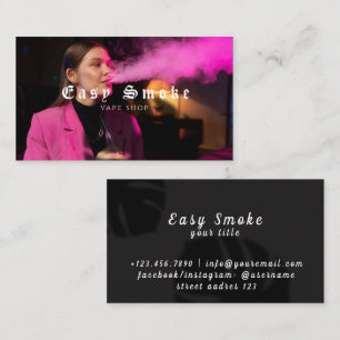 Cartão de Visita Loja de Vape Fumaça Menina
