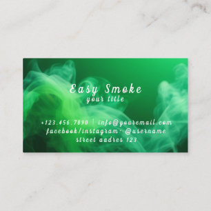Cartão de Visita Loja de Vape Fumaça Verde Colorid