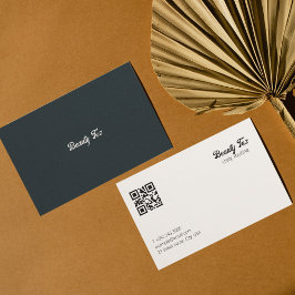 Cartão De Visita Loja de Vestuário Cinza branca preta Código Qr