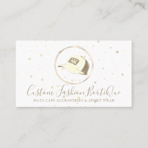 Cartão De Visita Loja Dourada Moda Compro Esporte Boné Hat Boutique