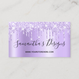 Cartão De Visita Loja Online Pale Lavender Glitter Drips Ombre