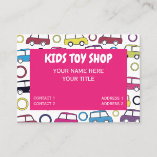 Cartão De Visita Lojas de Brinquedos Carros Coloridos para Crianças
