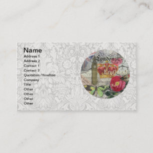 Cartão De Visita London England Viagem Vintage Europe Art