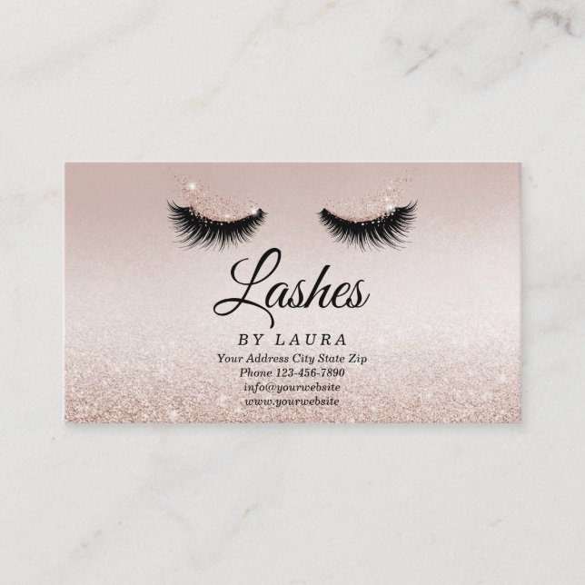Cartão De Visita Long Lash Extension Makeust Artist Business Card V (Frente)