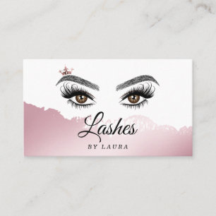 Cartão De Visita Longa e Bonita Lashes Olhos e Mão Desenhada
