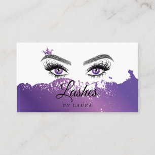 Cartão De Visita Longa e Bonita Lashes Olhos e Mão Desenhada