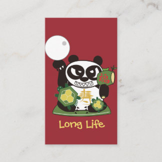 Cartão De Visita Longa Vida Deus Panda Sorte
