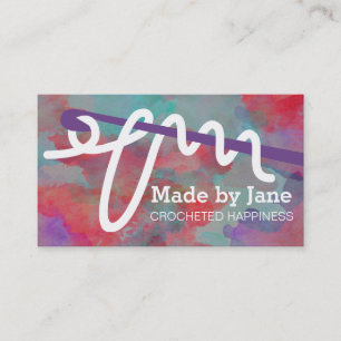 Cartão de visita loopy do fio do gancho de croche