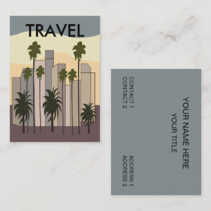 Cartão De Visita Los Angeles Cityscape Sunset Palm Trees Califórnia