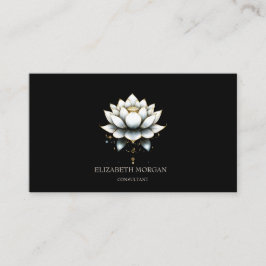 Cartão De Visita Lótus Branco Moderno Elegante