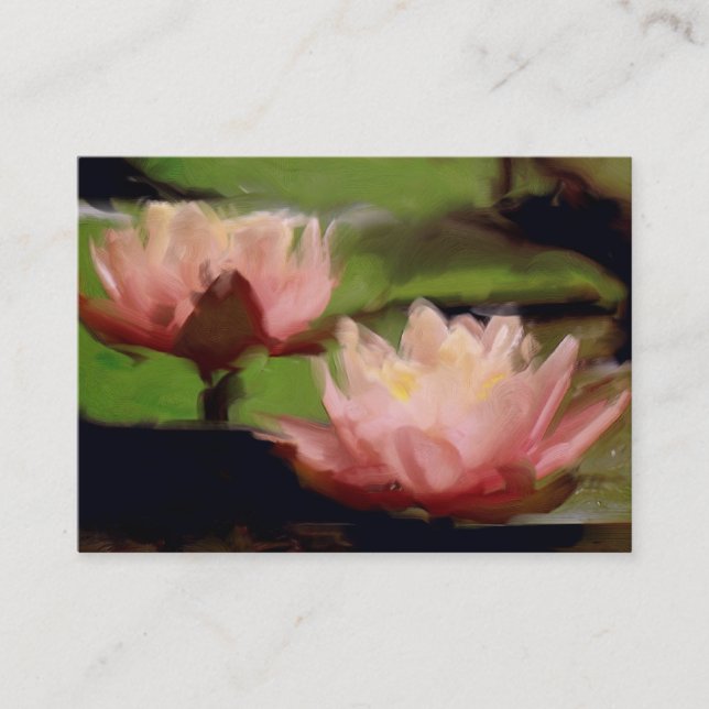 Cartão De Visita Lotus cor-de-rosa nos óleos (Frente)