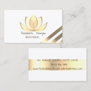 Cartão De Visita Lótus Dourado Elegante
