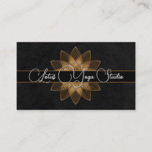 Cartão De Visita Lotus Dourado   Ioga