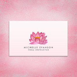 Cartão De Visita Lotus Elegante Yoga Instrutor Blush Pink
