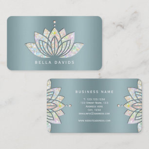 Cartão De Visita Lótus Floral Mandala Brilhante Instrutor de Ioga A