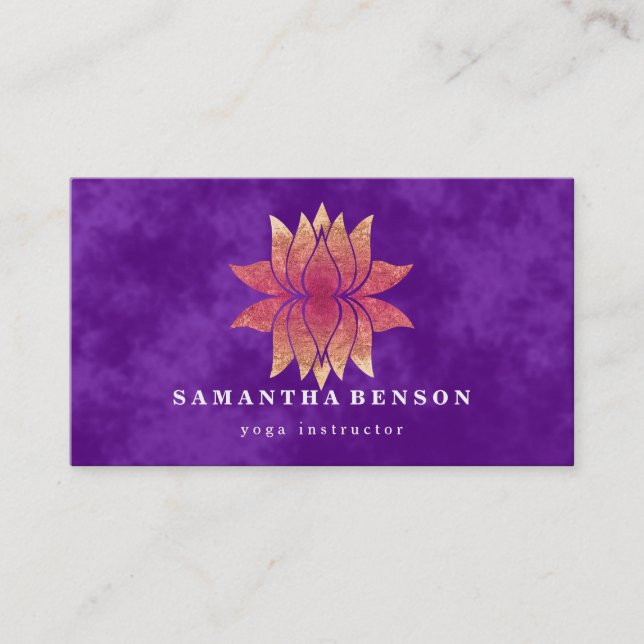 Cartão De Visita Lotus Flower Logo Yoga Business Card (Frente)