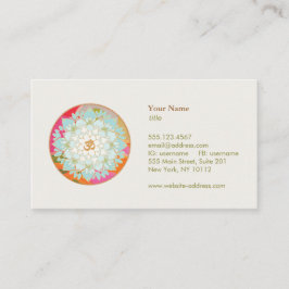 Cartão De Visita Lotus Flower OM Símbolo Yoga Meditação Professora