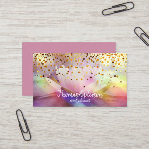 Cartão De Visita Lótus Glitter Dourado do Na moda Elegante Moderno