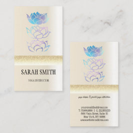 Cartão De Visita Lotus holográfico do ouro moderno