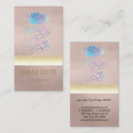 Cartão De Visita Lotus holográfico do ouro moderno